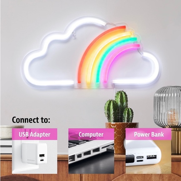 LED Wall Sign Decor Rainbow Cloud LARGE - Picture 4 of 8